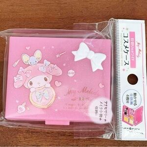 Sanrio my melody glitter pink pill box storage case